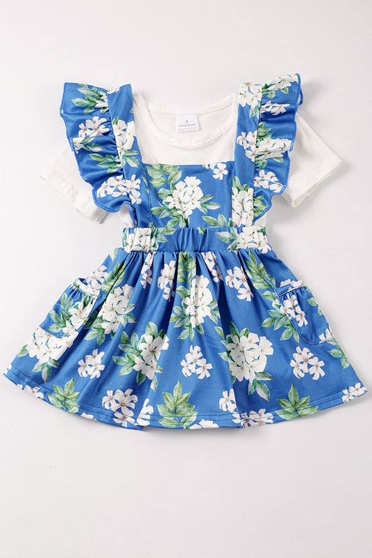 Blue Floral Dress Set