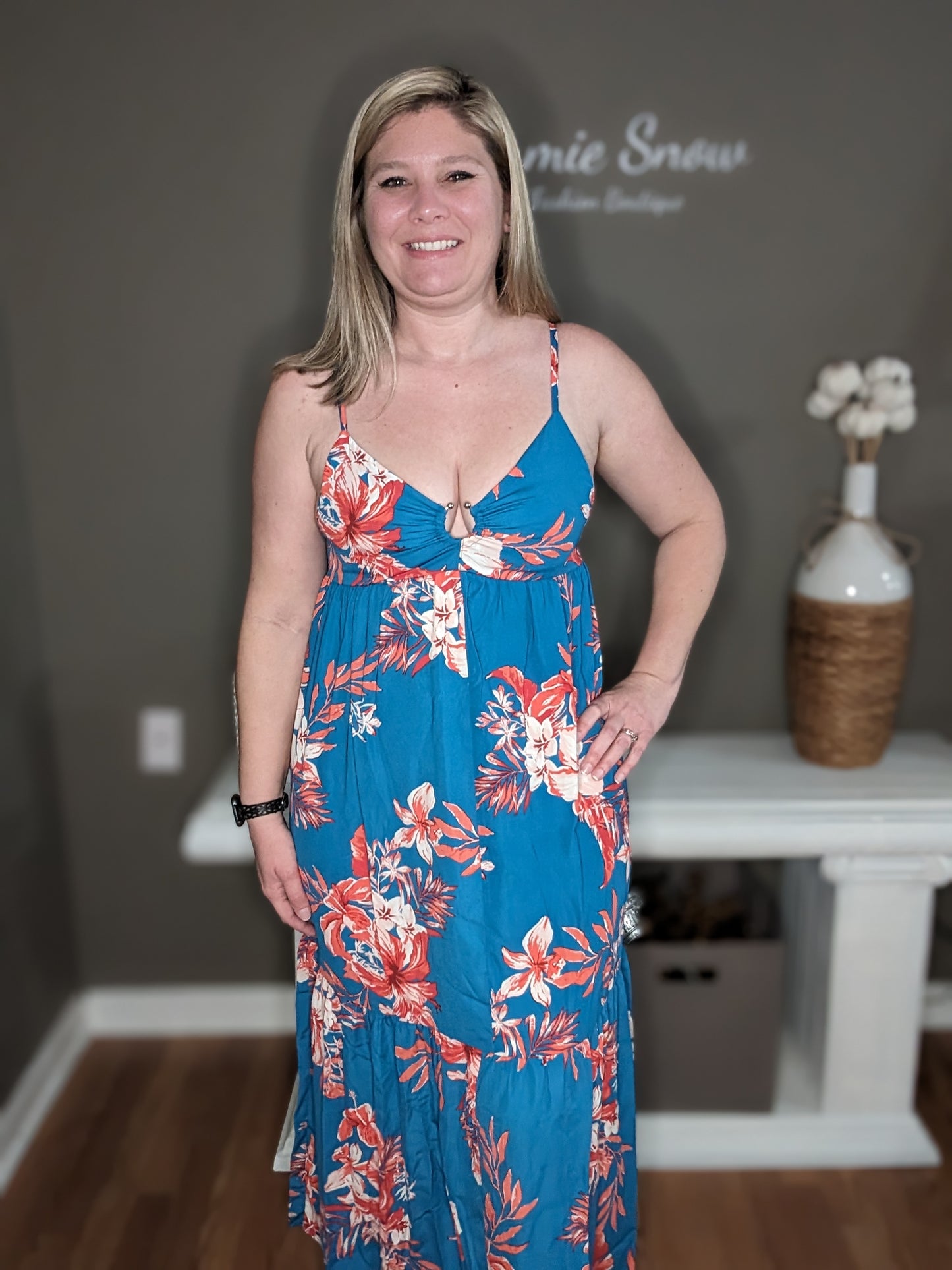 Blue Floral Maxi Dress