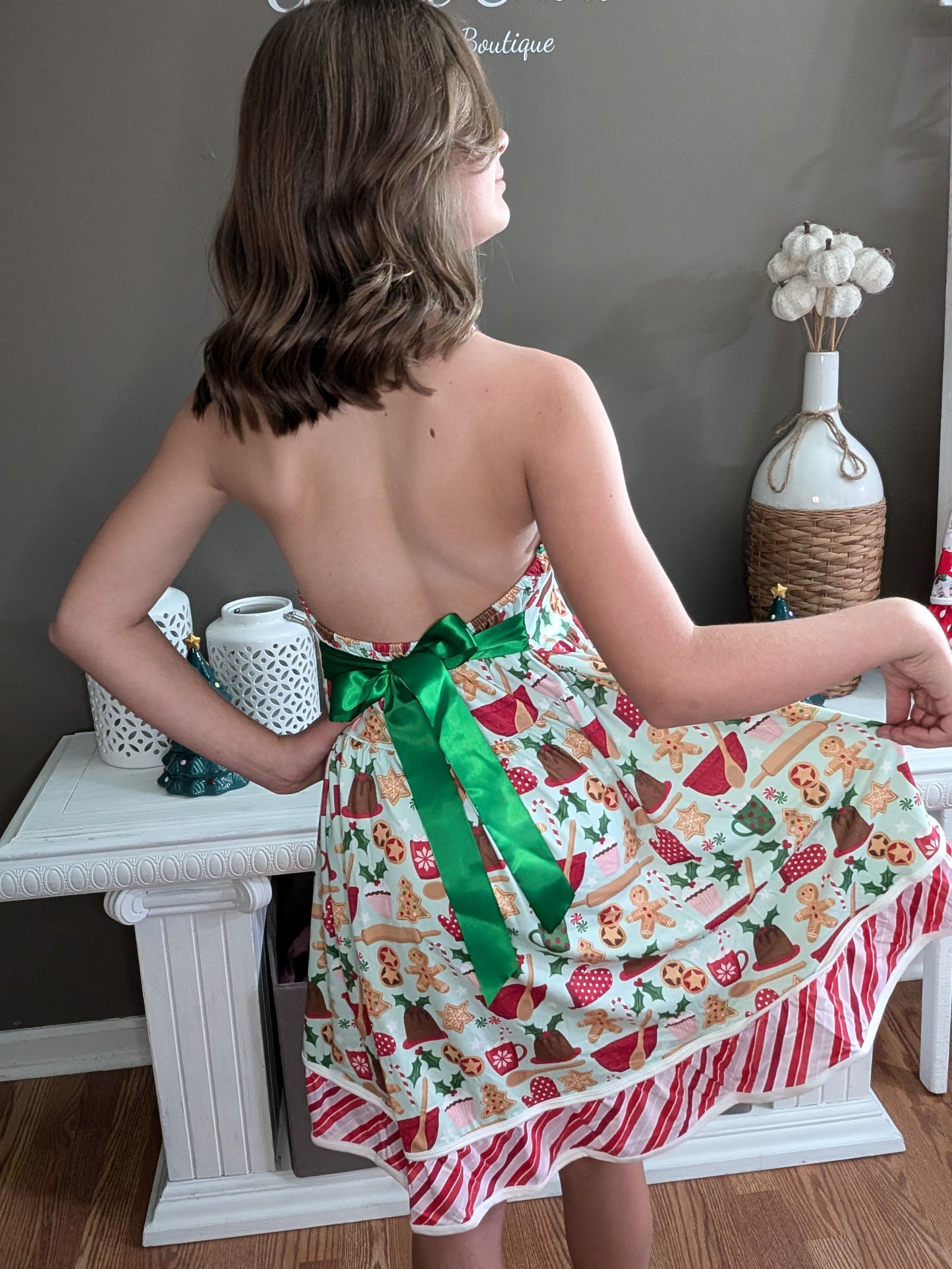 Gingerbread Halter Dress