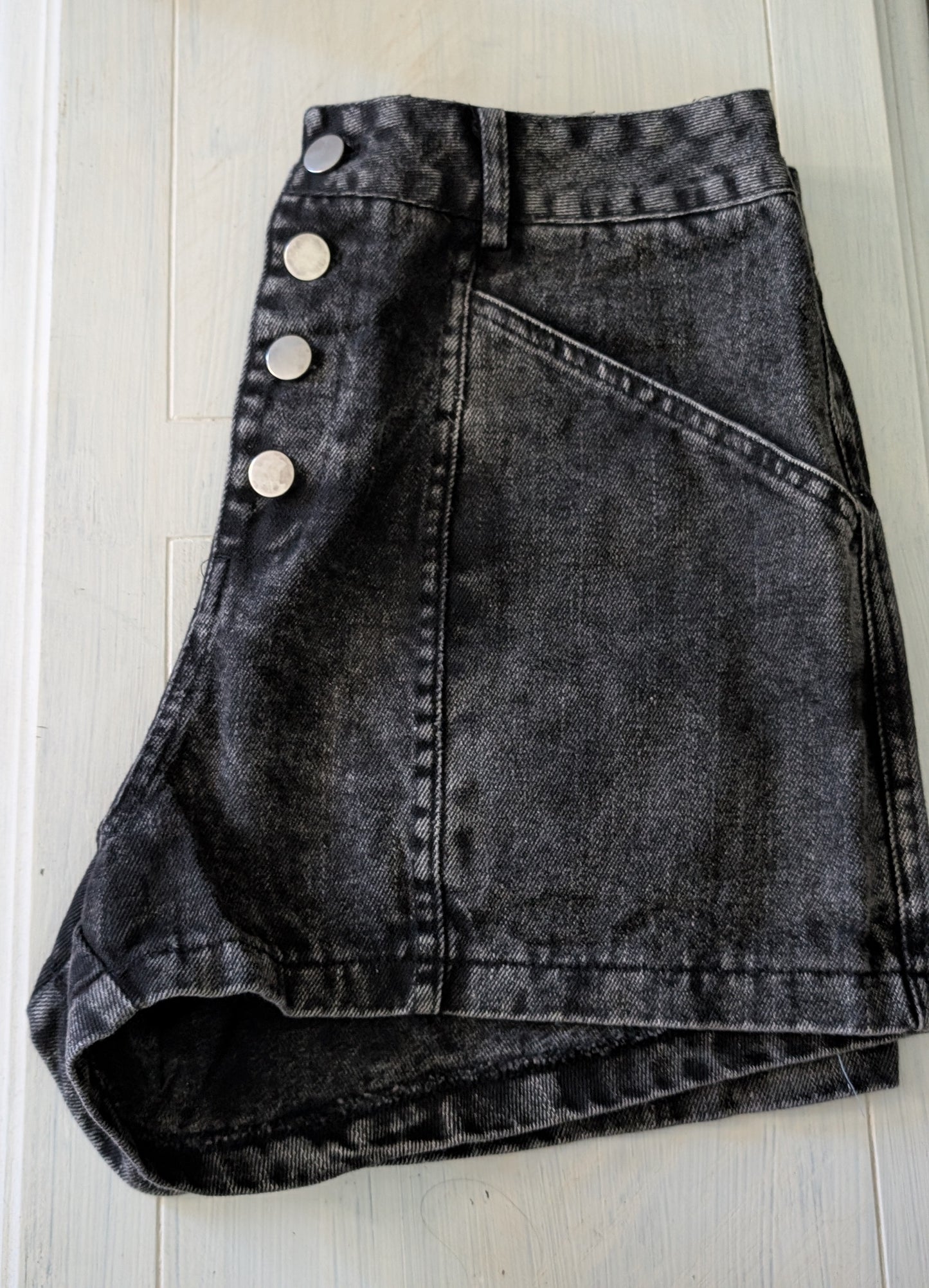 Black Denim Shorts