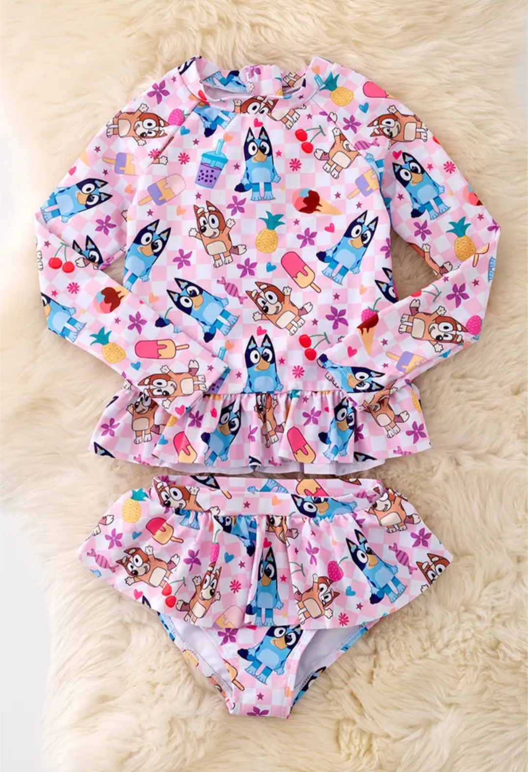 Light Pink Bluey Two Piece Swimsuit