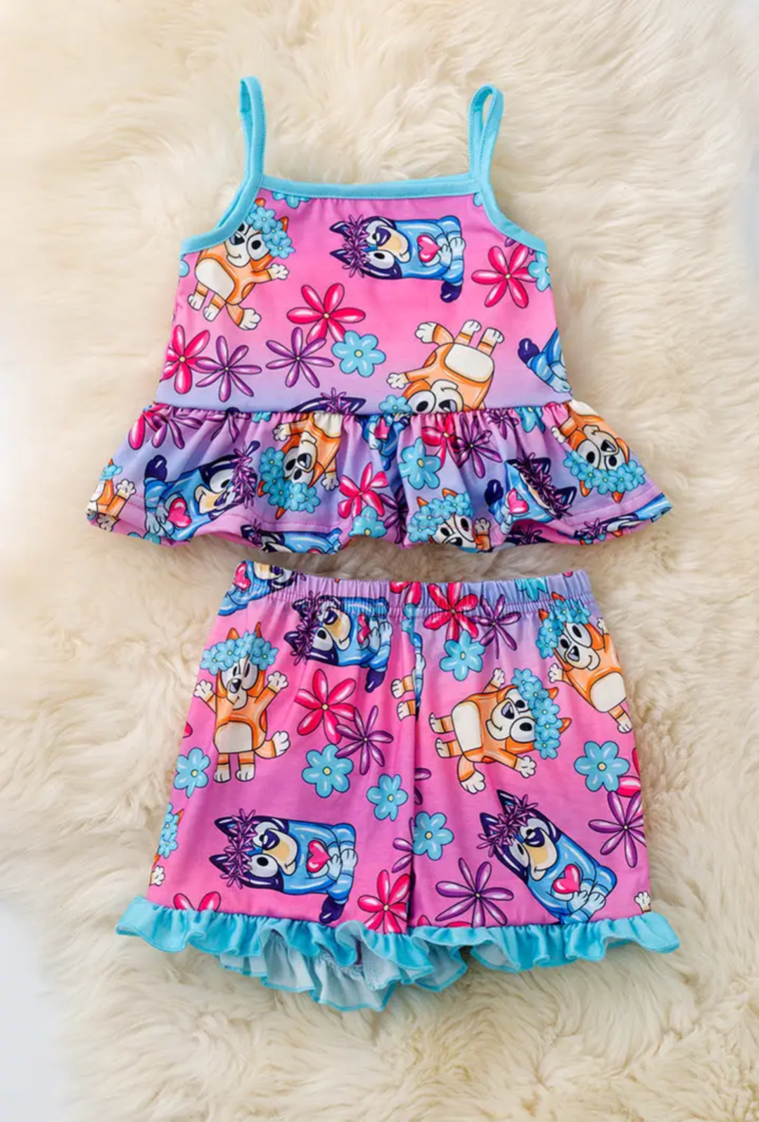 Bluey Floral Shorts Set