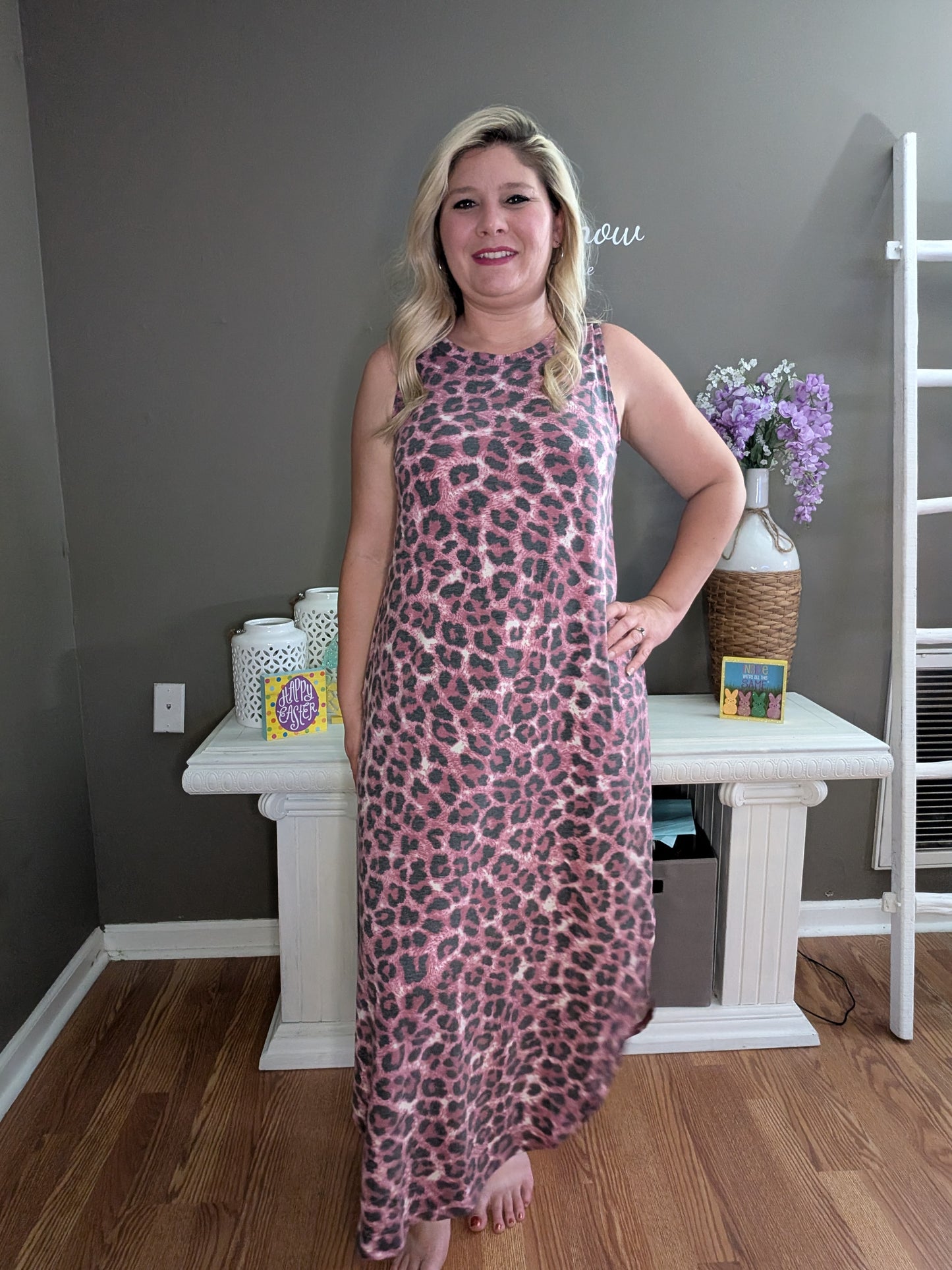 Pink Leopard Maxi Dress