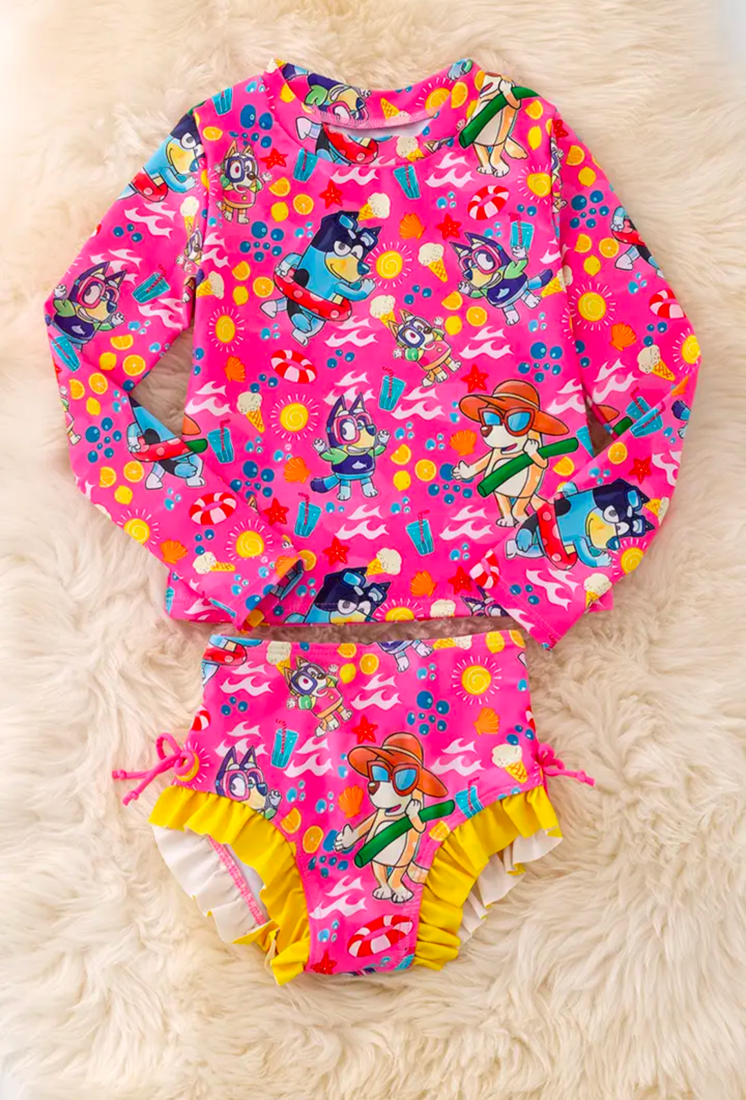 Dark Pink Bluey Two Piece Swimsuit