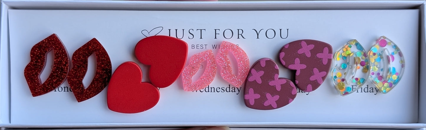 Lips & Hearts Earrings Boxed Set