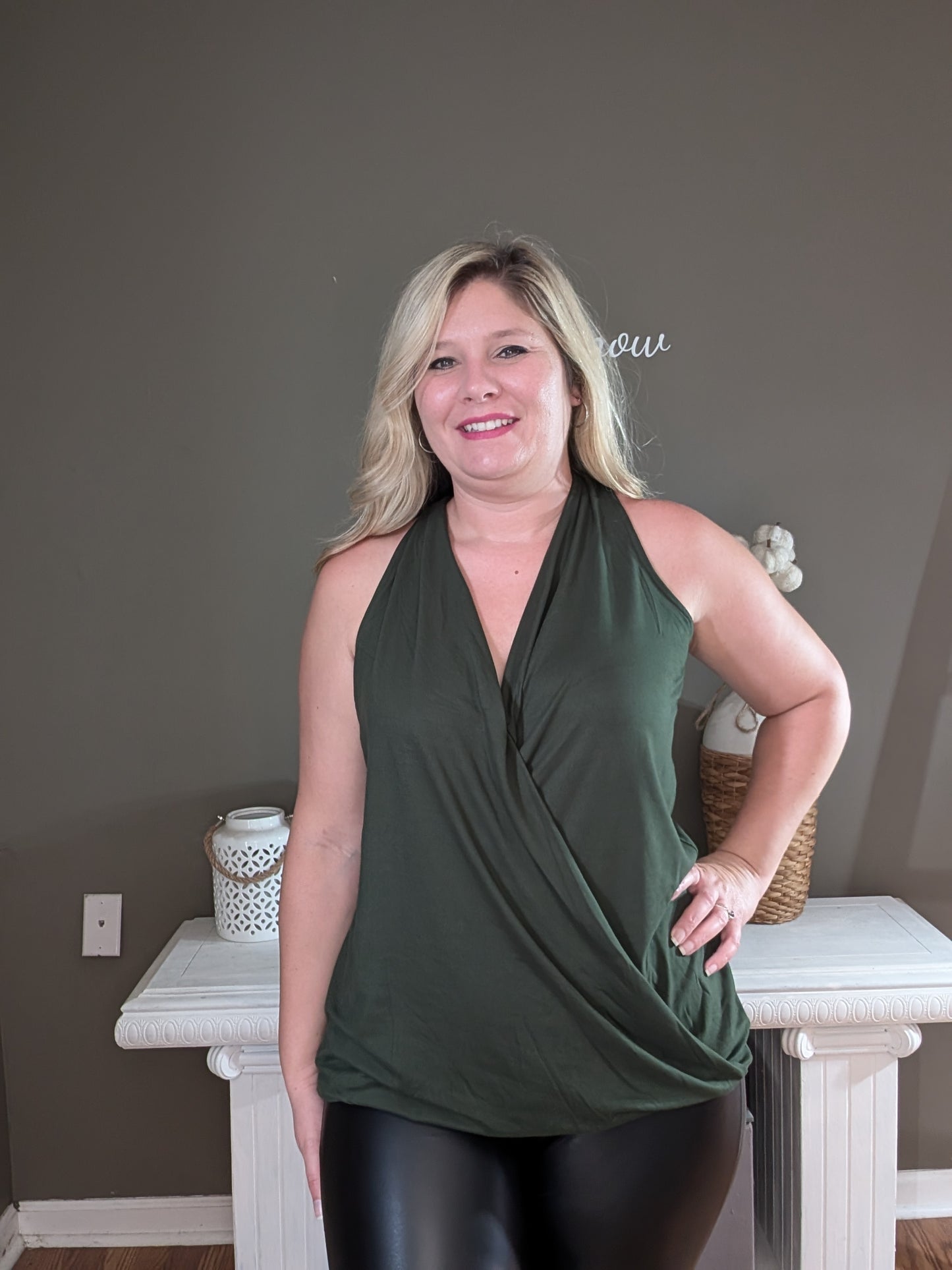 Dark Green Halter Top