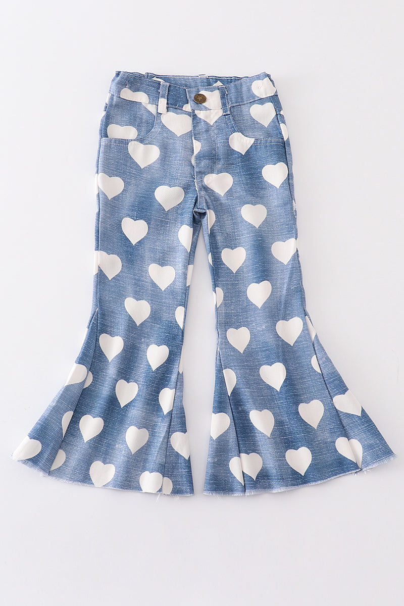 Heart Bell Bottom Jeans