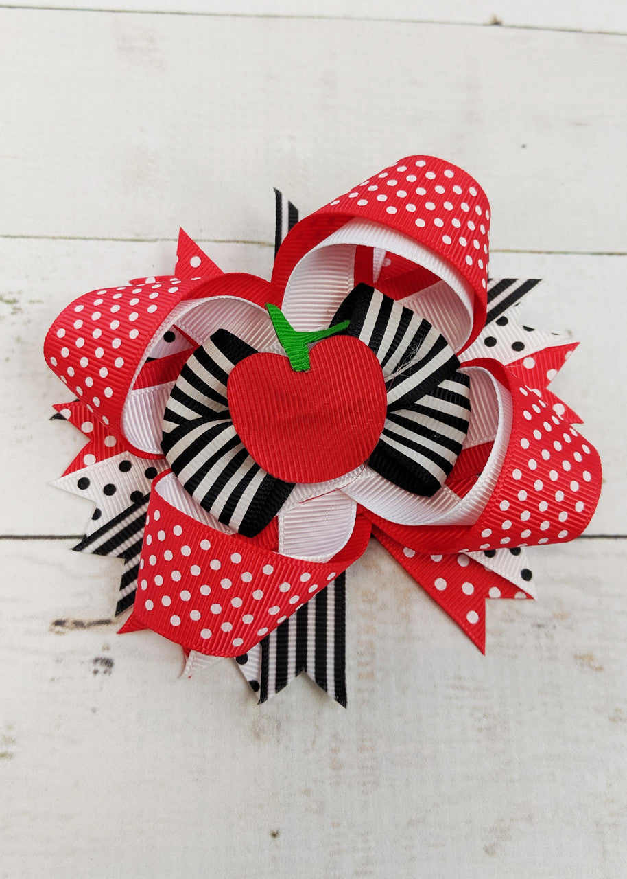 Apple And Stripes Bow