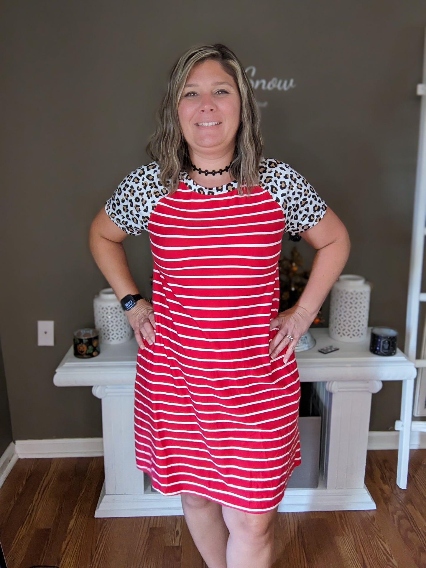 Leopard/Stripe Dress