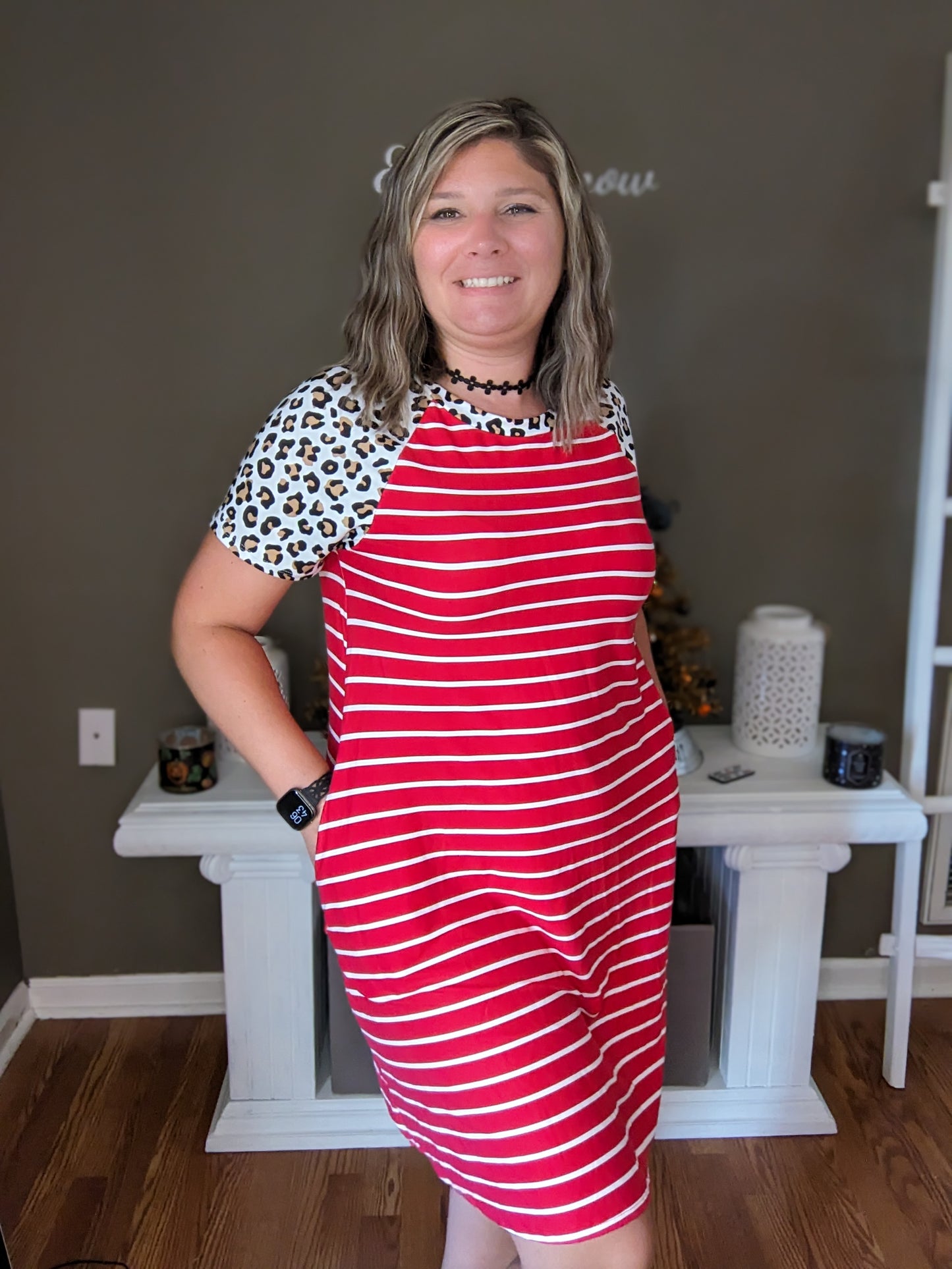 Leopard/Stripe Dress