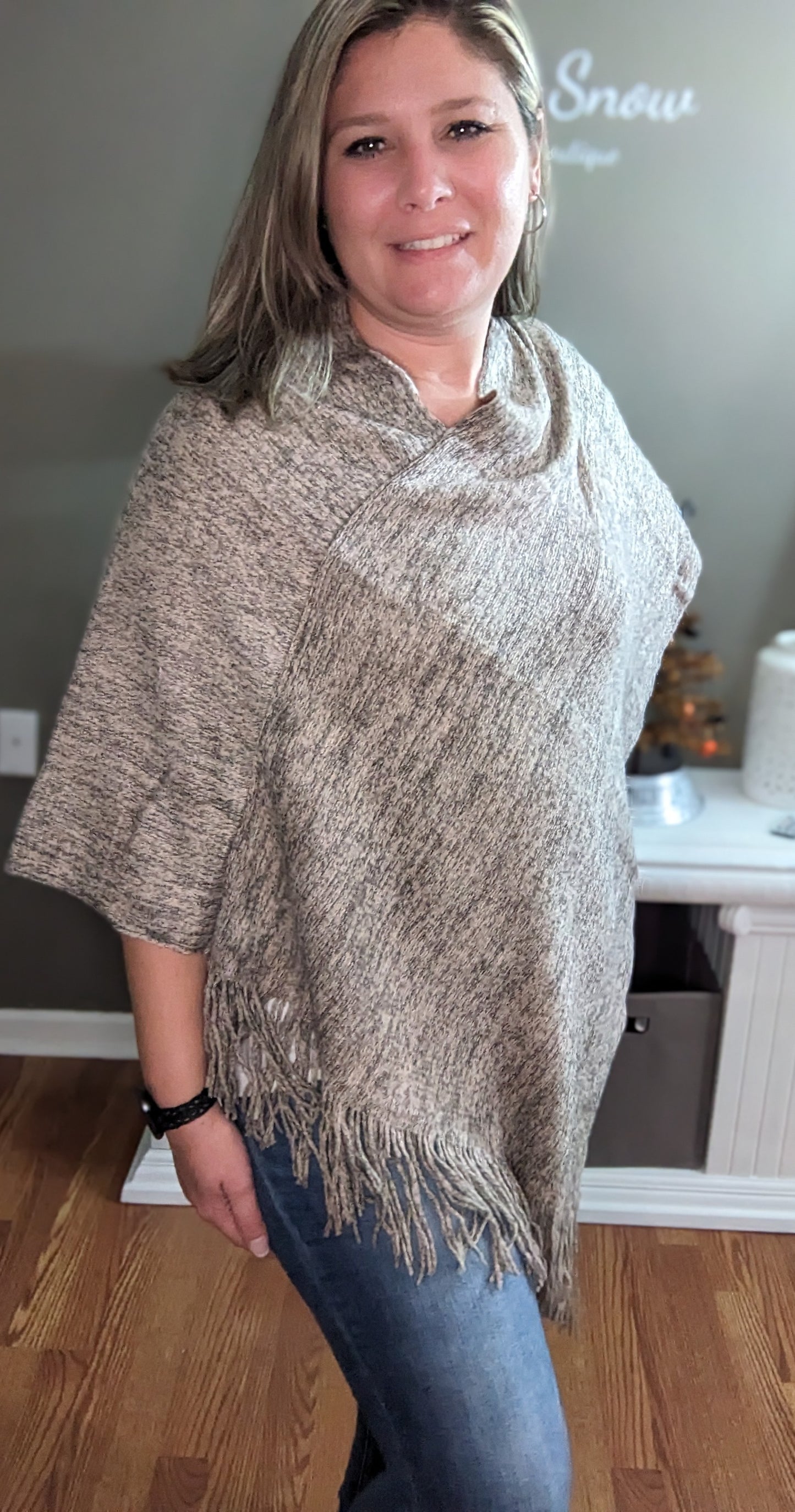 Brown Tasseled Poncho