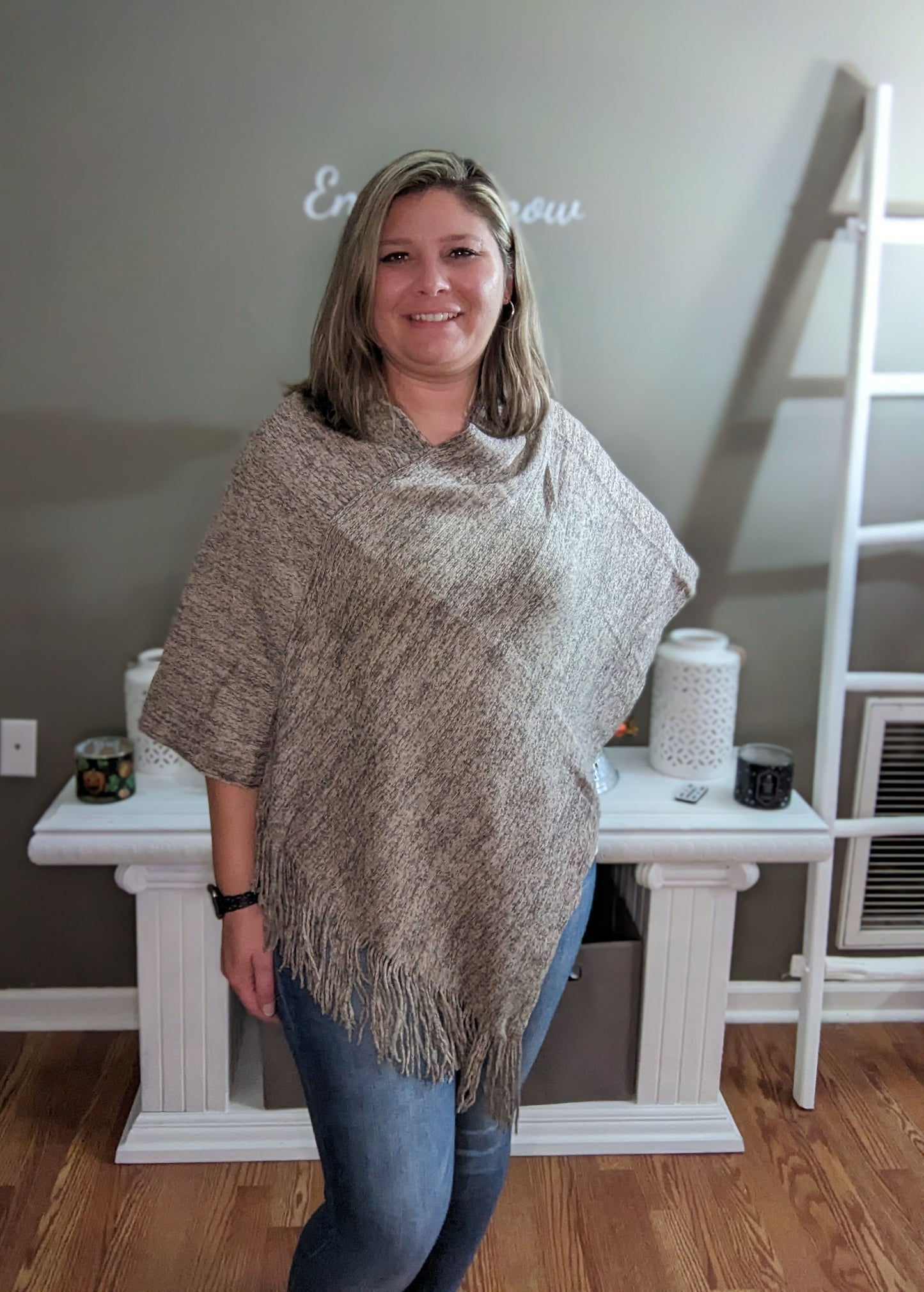 Brown Tasseled Poncho