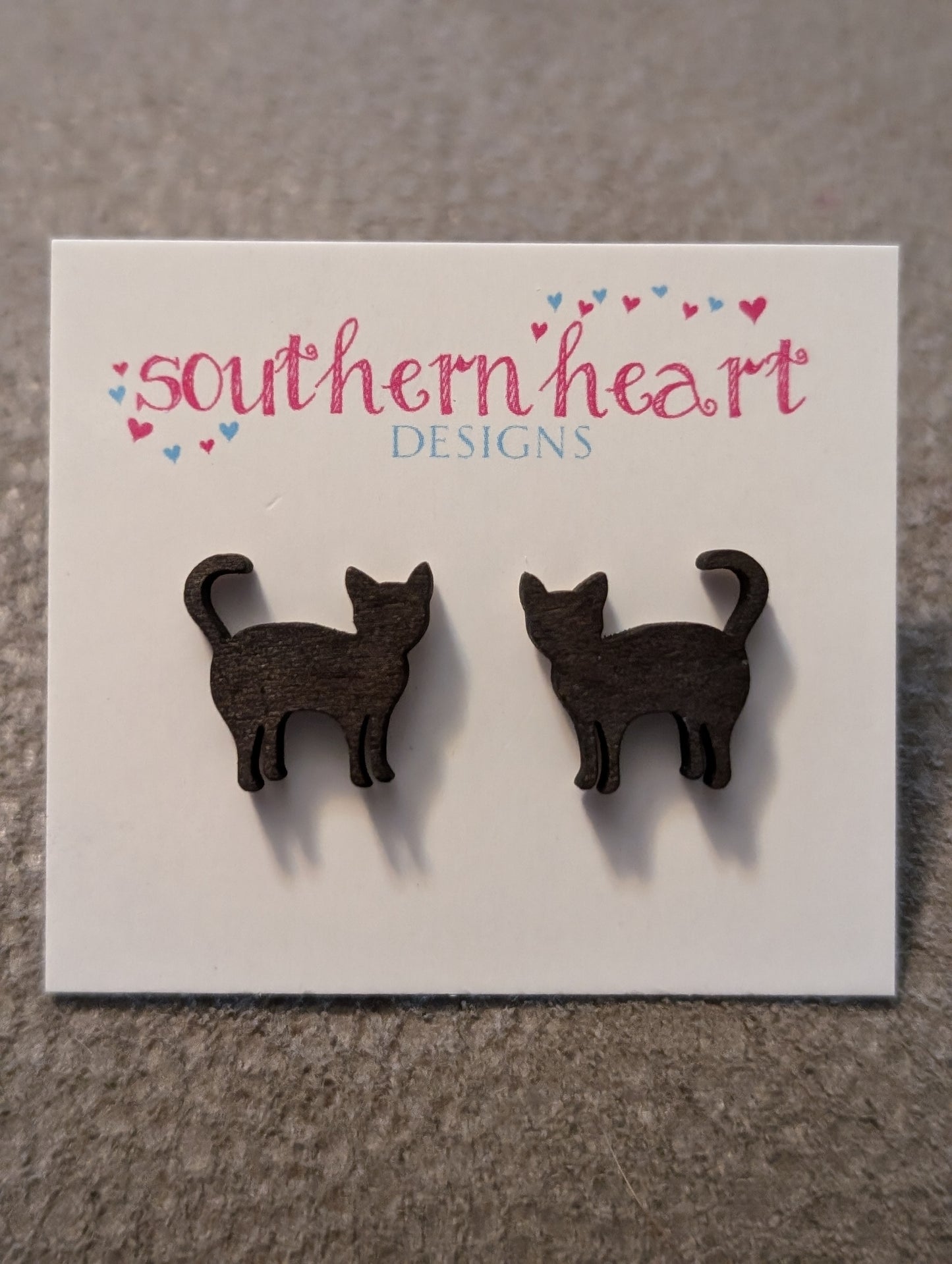 Black Cat Stud Earrings