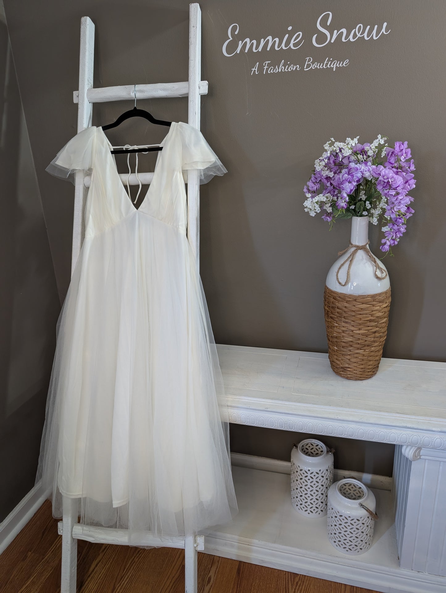 Cream Tulle Dress