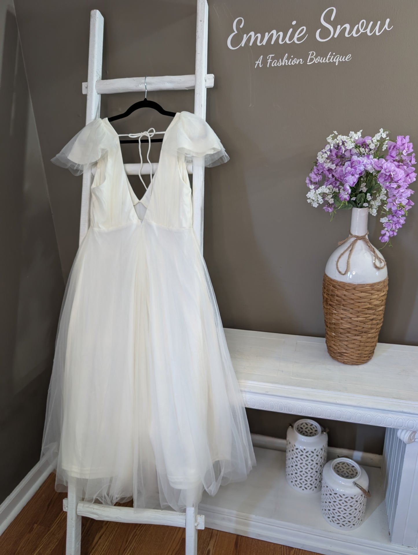 Cream Tulle Dress