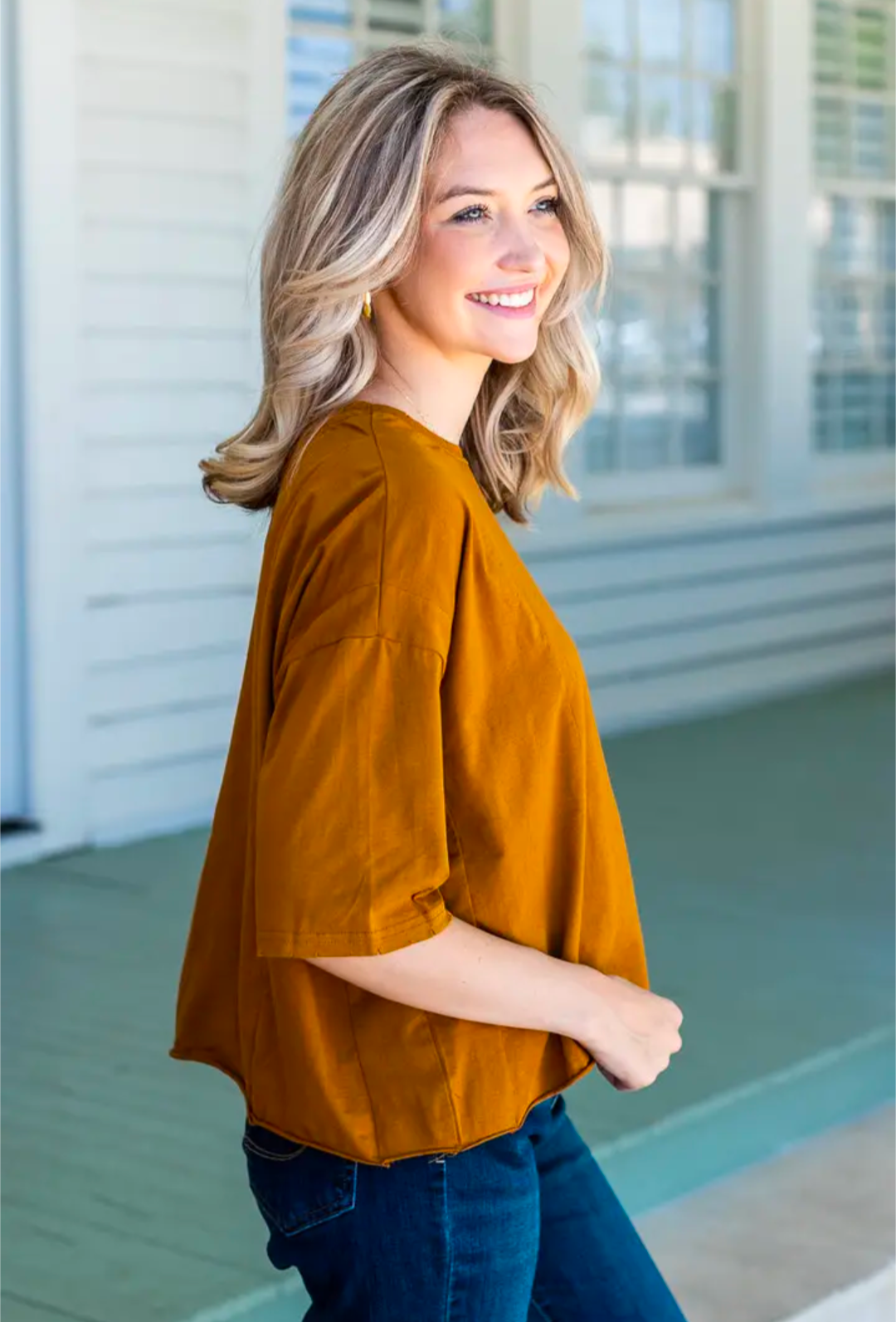 Rust Boxy Crop Top