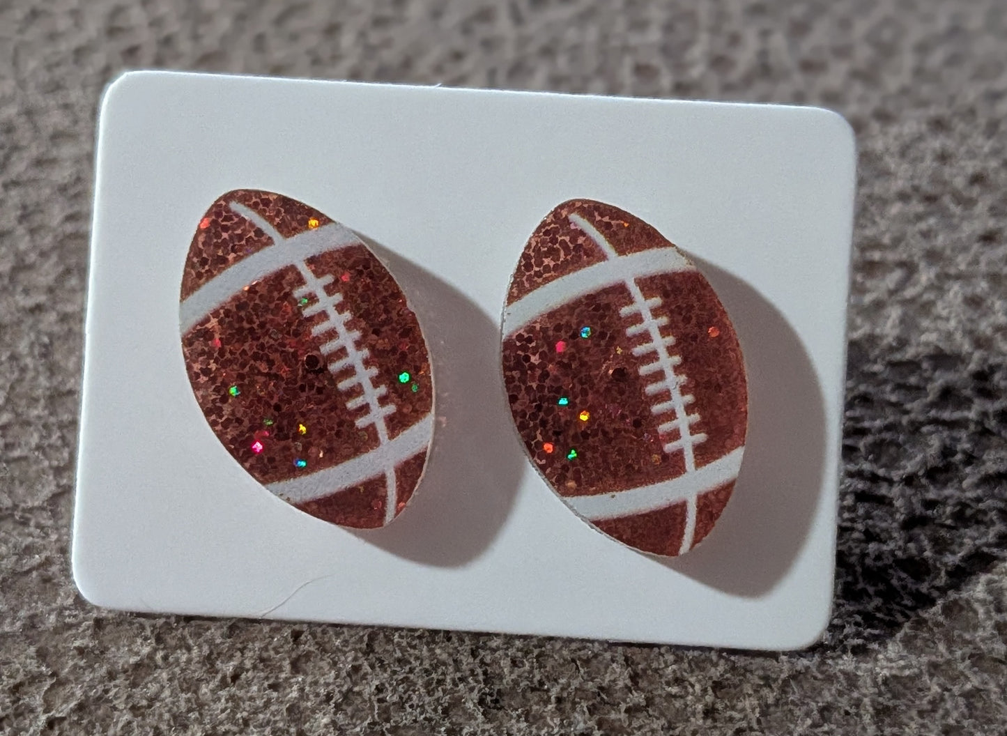 Sparkle Football Stud Earrings