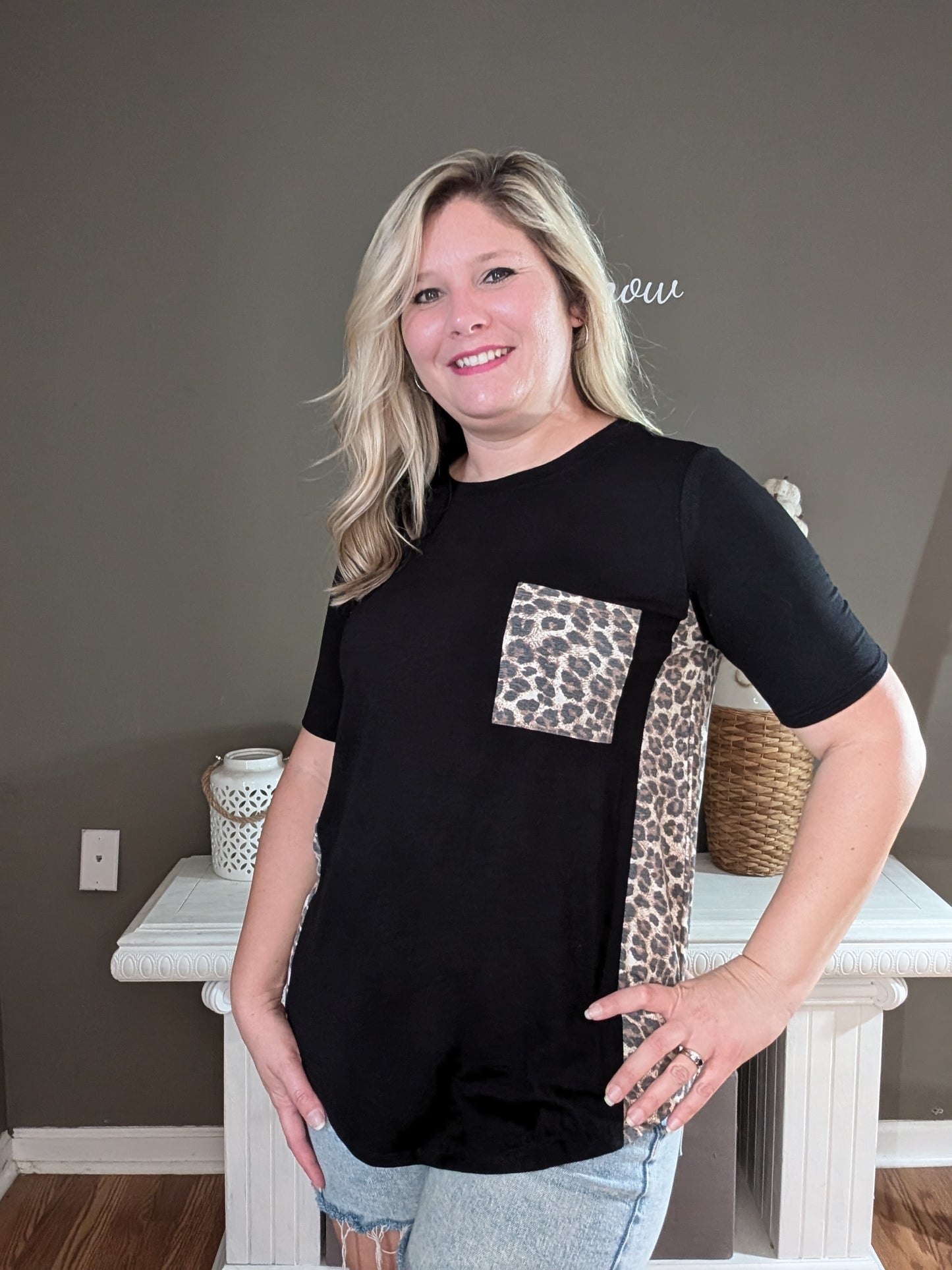 Black & Leopard T-shirt