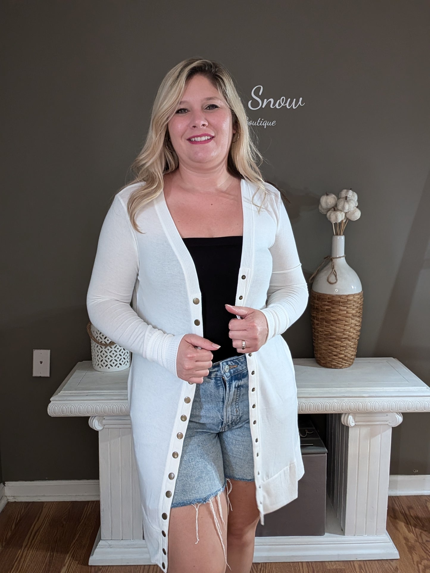 Long Ivory Cardigan